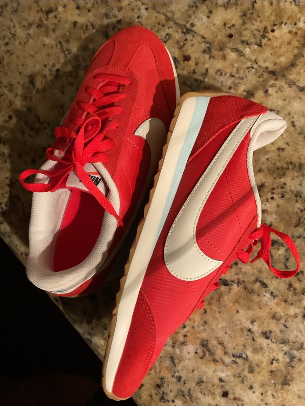 Nike Women’s Red White Sneakers with Gum Sole - Picture 3 of 8